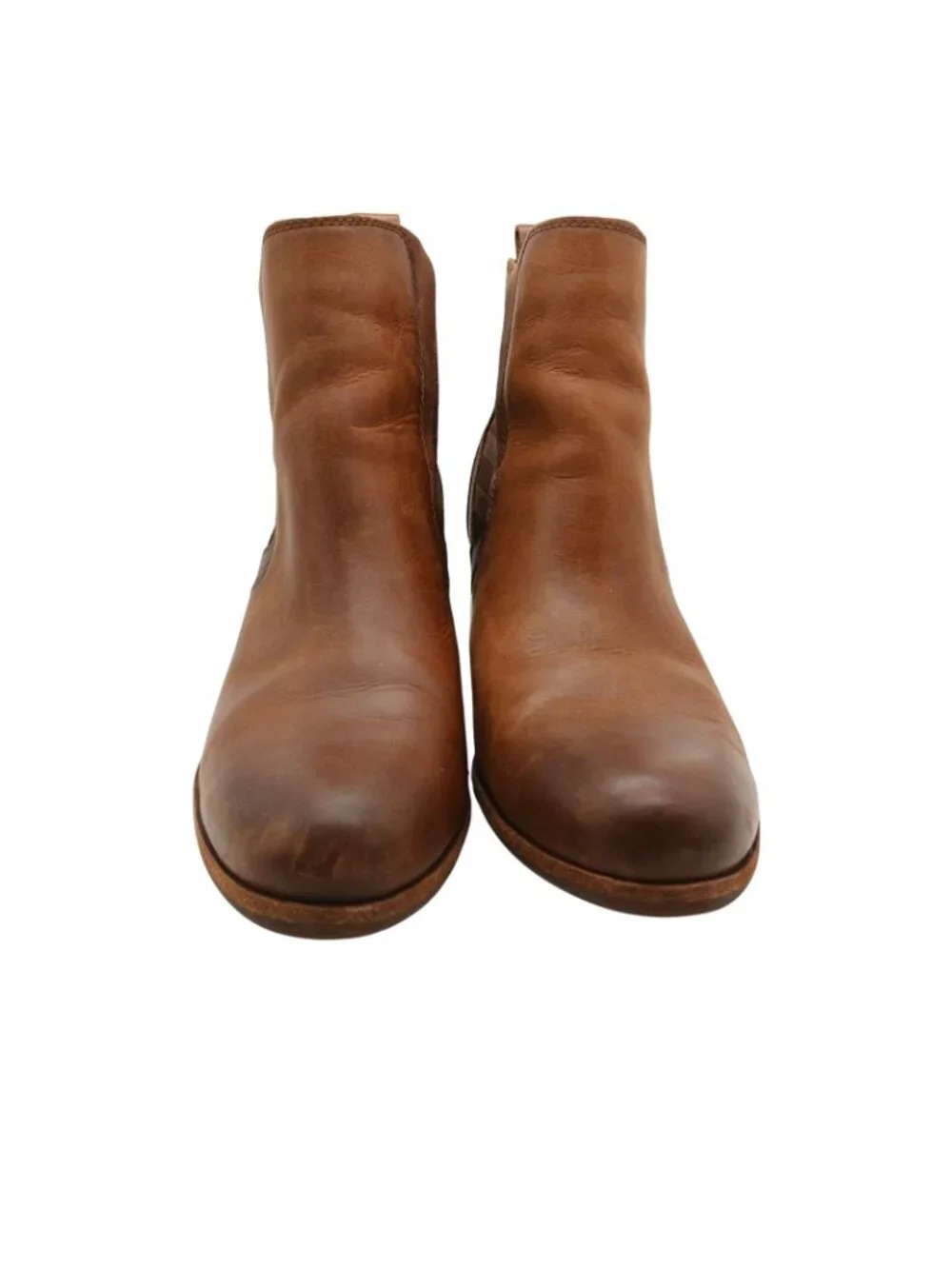 Kork Ease Albin Pull On Chelsea Ankle Boots Size 10 Brown Leather Block Heels